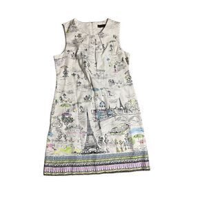 Chetta B Multicolor Paris City Print Sleeveless Shift dress